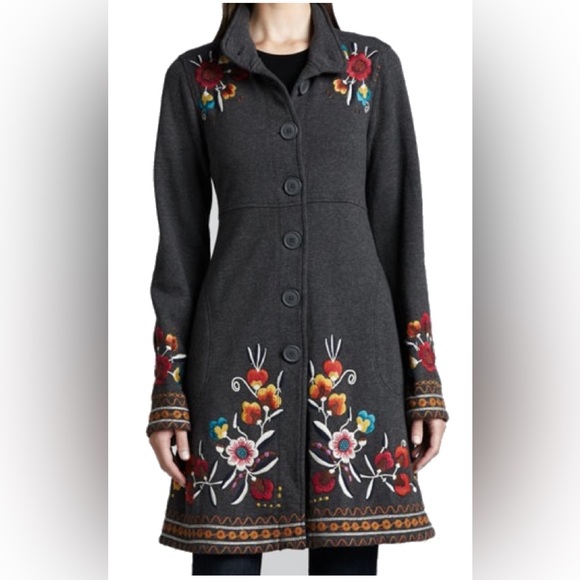 Johnny Was Jackets & Blazers - Johnny Was Embroidered Sweatshirt Jacket Floral XL Los Angeles XE